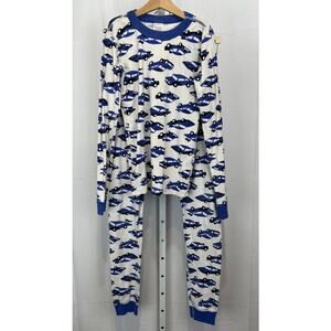 HANNA ANDERSSON Long Sleeve Pajamas Set Speed Racer Cars Blue White 160 14 16